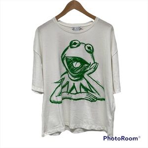 ZARA Disney The Muppets Kermit Miss Piggy Tee Shirt L